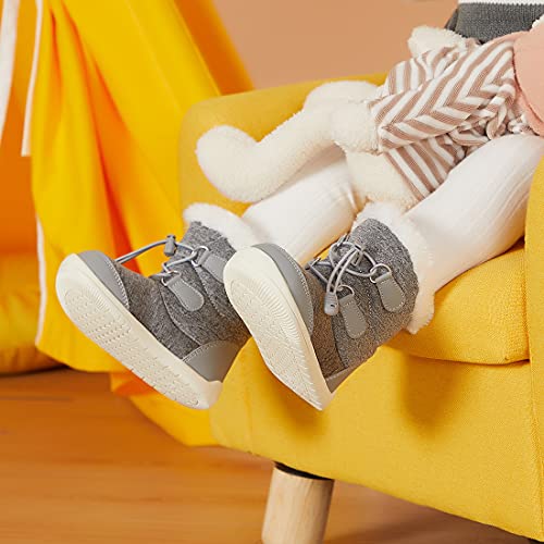 BMCiTYBM Baby Snow Boots Boys Girls Winter Infant Shoes Anti-Slip 6 9 12 18 24 Months Faux Fur Gray Size 12-18 Months Toddler BMCiTYBM Baby Snow Boots Boys Girls Winter Infant Shoes Anti-Slip 6 9 12 18 24 Months Faux Fur Gray Size 12-18 Months Toddler